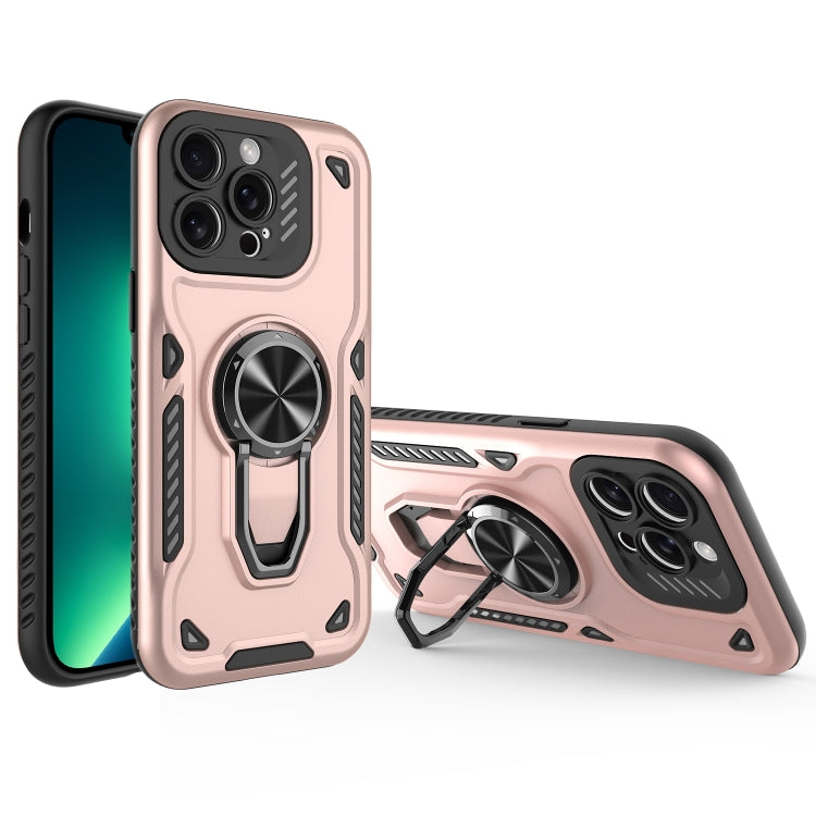 For iPhone 13 Pro Max Metal Rotating Bracket TPU + PC Magnetic Phone Case