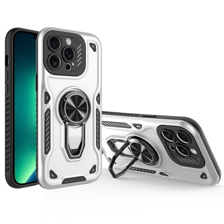 For iPhone 13 Pro Max Metal Rotating Bracket TPU + PC Magnetic Phone Case