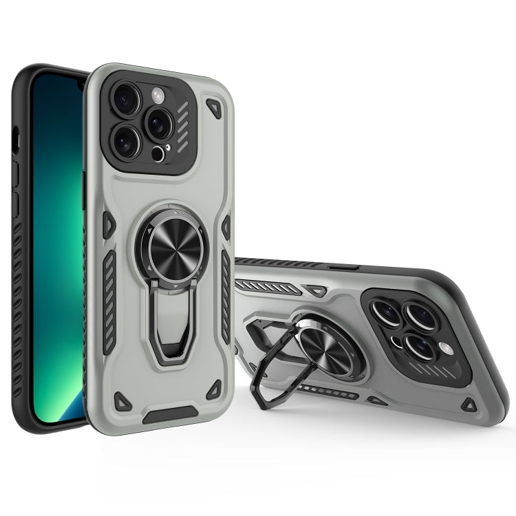 For iPhone 13 Pro Max Metal Rotating Bracket TPU + PC Magnetic Phone Case