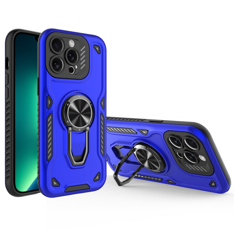 For iPhone 13 Pro Metal Rotating Bracket TPU + PC Magnetic Phone Case