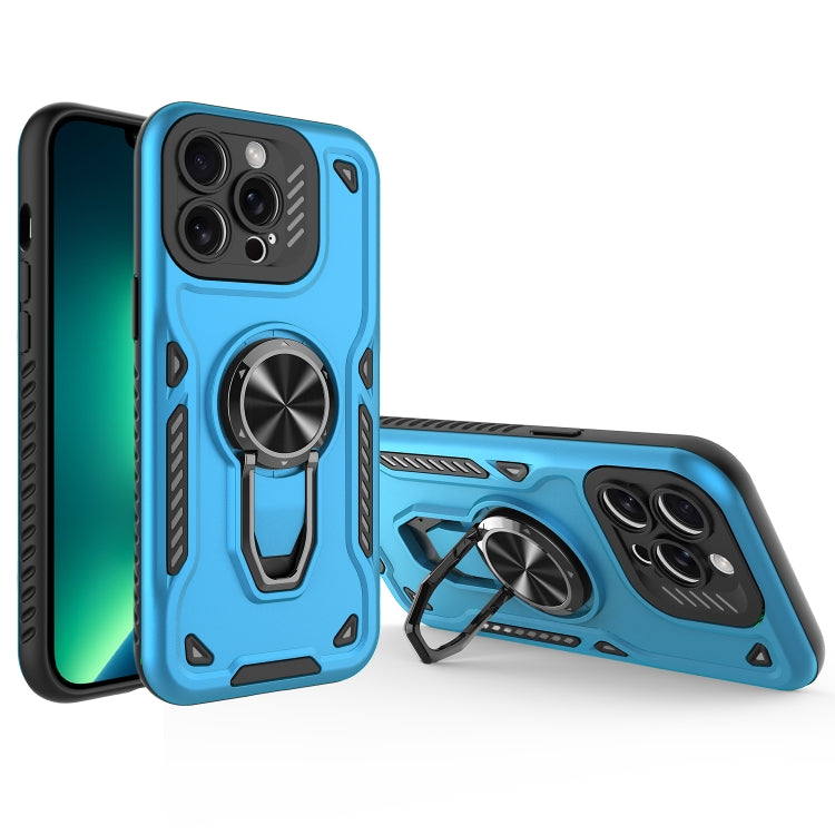 For iPhone 13 Pro Metal Rotating Bracket TPU + PC Magnetic Phone Case