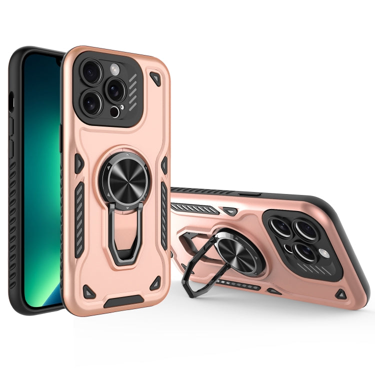 For iPhone 13 Pro Metal Rotating Bracket TPU + PC Magnetic Phone Case