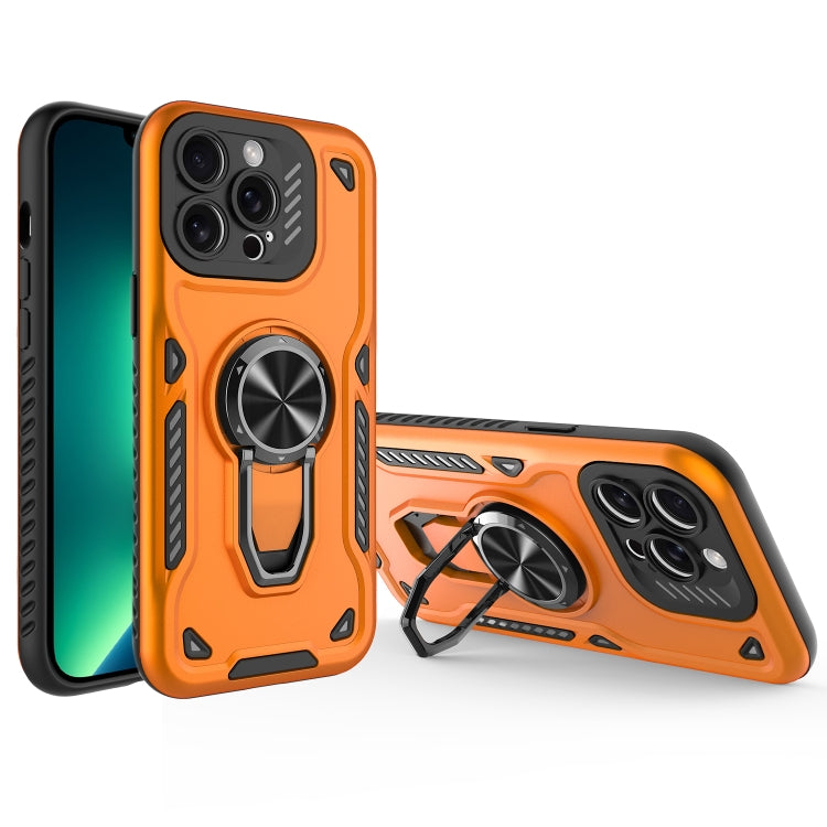 For iPhone 13 Pro Metal Rotating Bracket TPU + PC Magnetic Phone Case