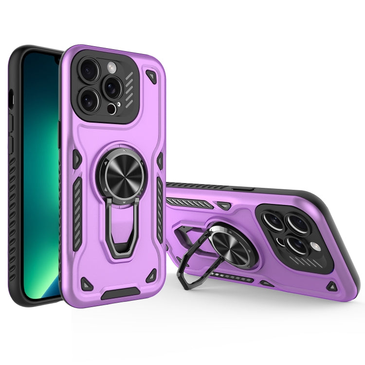 For iPhone 13 Pro Metal Rotating Bracket TPU + PC Magnetic Phone Case