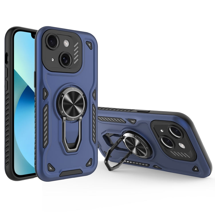 For iPhone 13 Metal Rotating Bracket TPU + PC Magnetic Phone Case