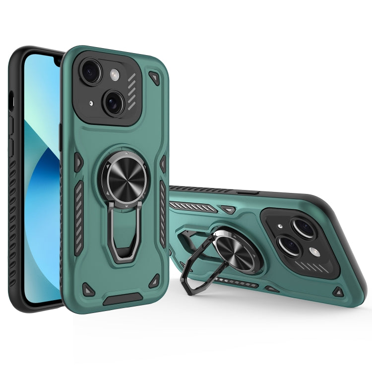 For iPhone 13 Metal Rotating Bracket TPU + PC Magnetic Phone Case