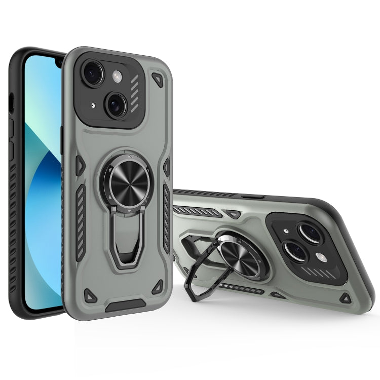 For iPhone 13 Metal Rotating Bracket TPU + PC Magnetic Phone Case
