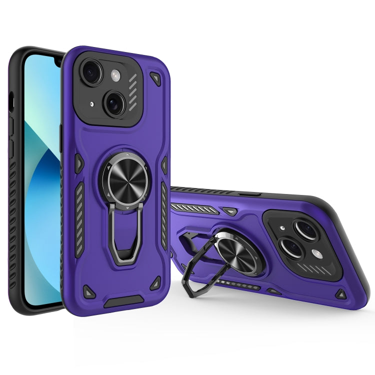 For iPhone 13 Metal Rotating Bracket TPU + PC Magnetic Phone Case