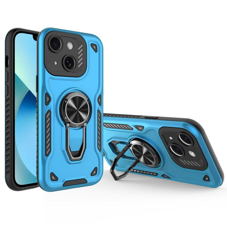 For iPhone 13 Metal Rotating Bracket TPU + PC Magnetic Phone Case