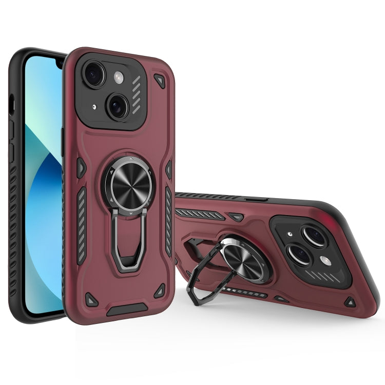 For iPhone 13 Metal Rotating Bracket TPU + PC Magnetic Phone Case