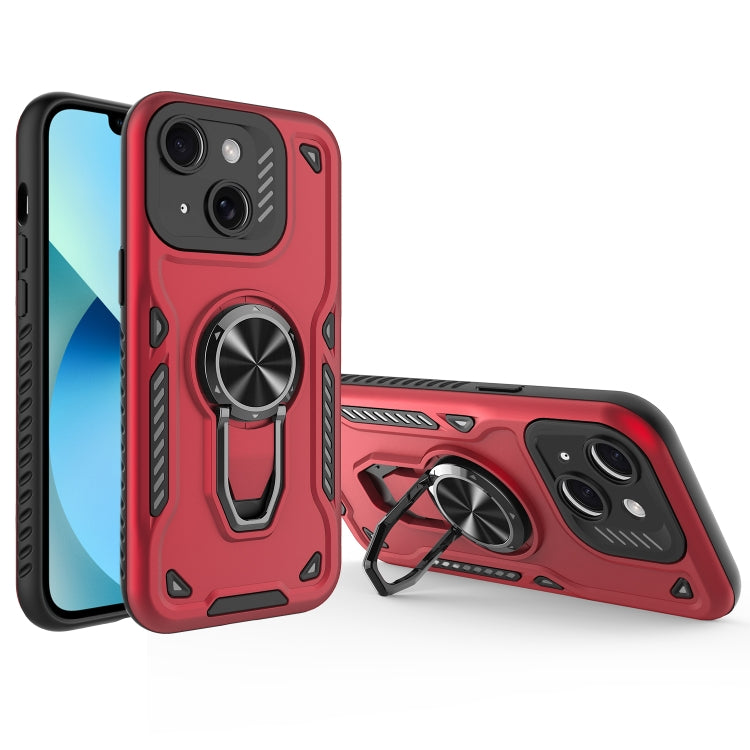 For iPhone 13 Metal Rotating Bracket TPU + PC Magnetic Phone Case
