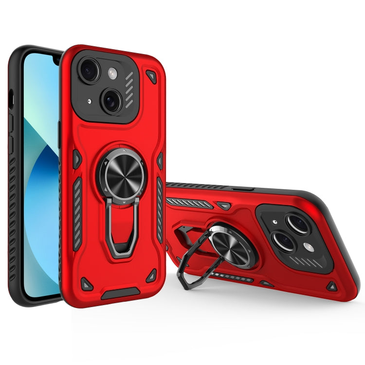 For iPhone 13 Metal Rotating Bracket TPU + PC Magnetic Phone Case