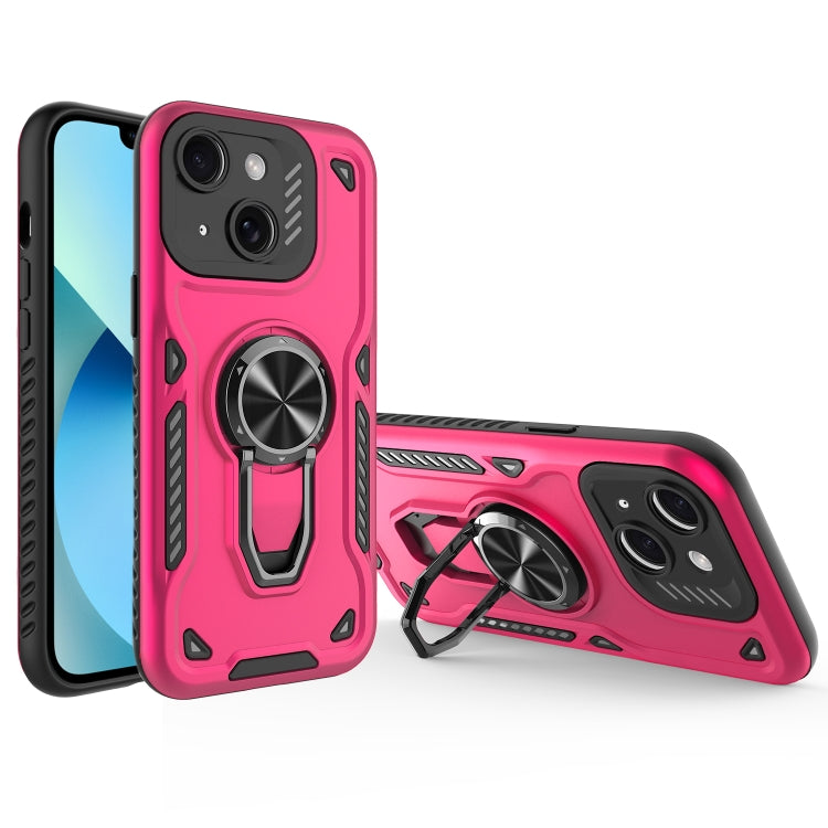 For iPhone 13 Metal Rotating Bracket TPU + PC Magnetic Phone Case