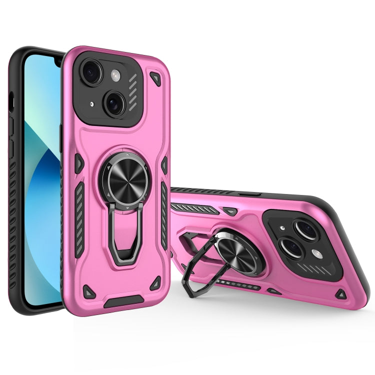 For iPhone 13 Metal Rotating Bracket TPU + PC Magnetic Phone Case