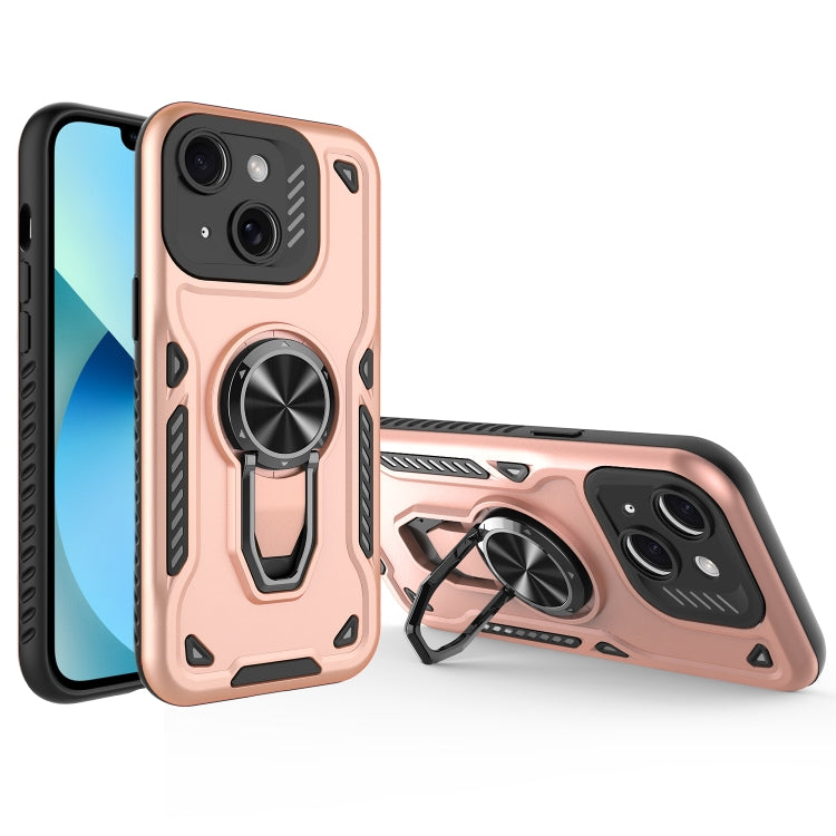 For iPhone 13 Metal Rotating Bracket TPU + PC Magnetic Phone Case