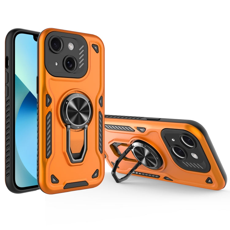 For iPhone 13 Metal Rotating Bracket TPU + PC Magnetic Phone Case