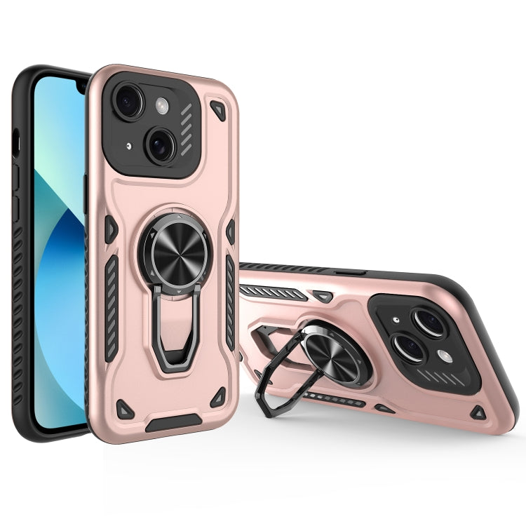 For iPhone 13 Metal Rotating Bracket TPU + PC Magnetic Phone Case