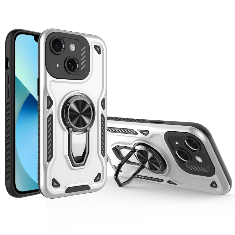 For iPhone 13 Metal Rotating Bracket TPU + PC Magnetic Phone Case