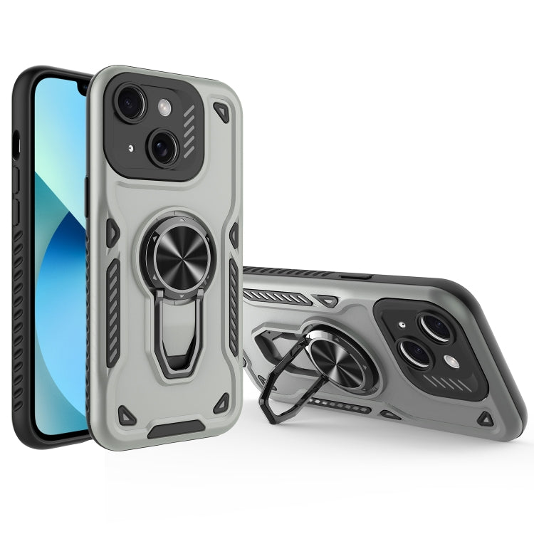 For iPhone 13 Metal Rotating Bracket TPU + PC Magnetic Phone Case