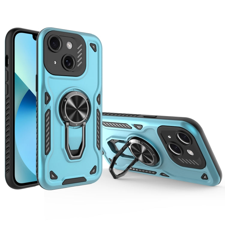 For iPhone 13 Metal Rotating Bracket TPU + PC Magnetic Phone Case