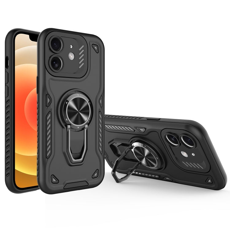 For iPhone 12 Metal Rotating Bracket TPU + PC Magnetic Phone Case