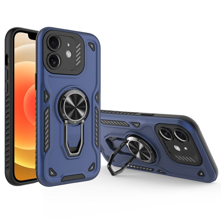 For iPhone 12 Metal Rotating Bracket TPU + PC Magnetic Phone Case