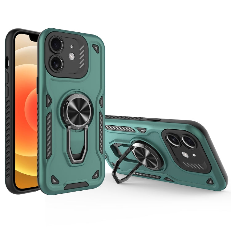 For iPhone 12 Metal Rotating Bracket TPU + PC Magnetic Phone Case