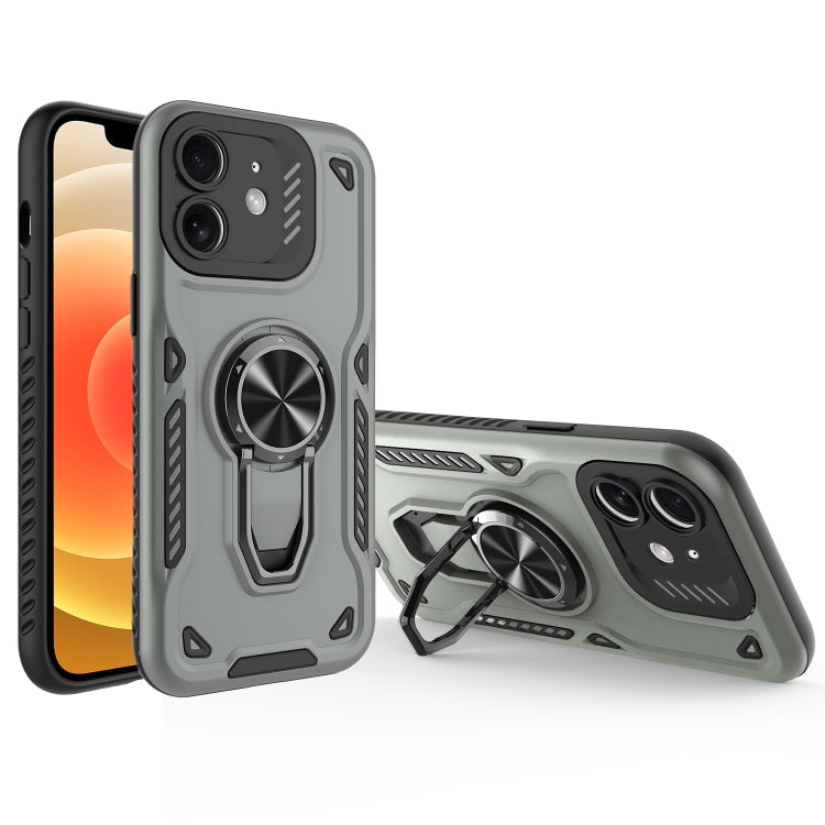 For iPhone 12 Metal Rotating Bracket TPU + PC Magnetic Phone Case