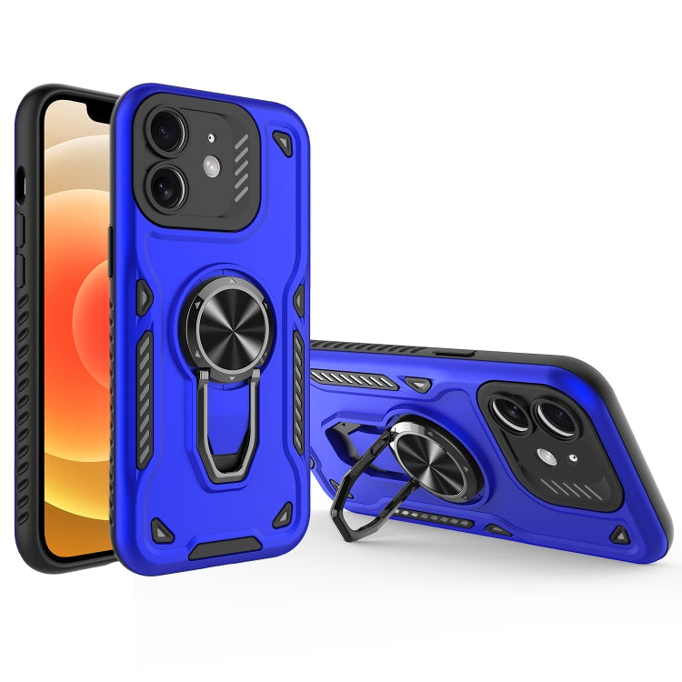 For iPhone 12 Metal Rotating Bracket TPU + PC Magnetic Phone Case