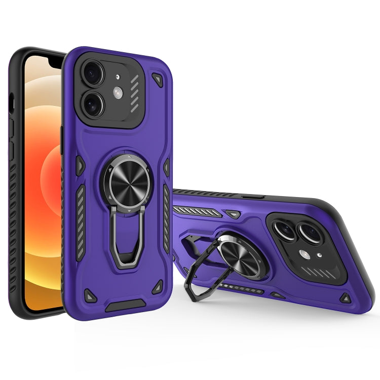 For iPhone 12 Metal Rotating Bracket TPU + PC Magnetic Phone Case