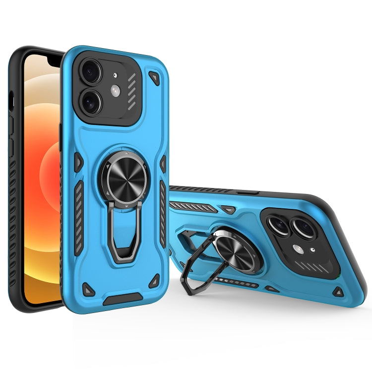 For iPhone 12 Metal Rotating Bracket TPU + PC Magnetic Phone Case