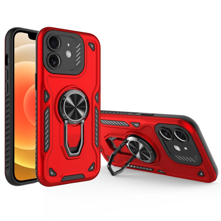 For iPhone 12 Metal Rotating Bracket TPU + PC Magnetic Phone Case
