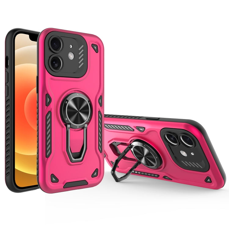 For iPhone 12 Metal Rotating Bracket TPU + PC Magnetic Phone Case