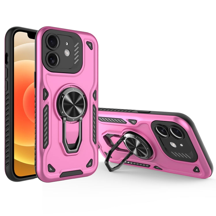 For iPhone 12 Metal Rotating Bracket TPU + PC Magnetic Phone Case