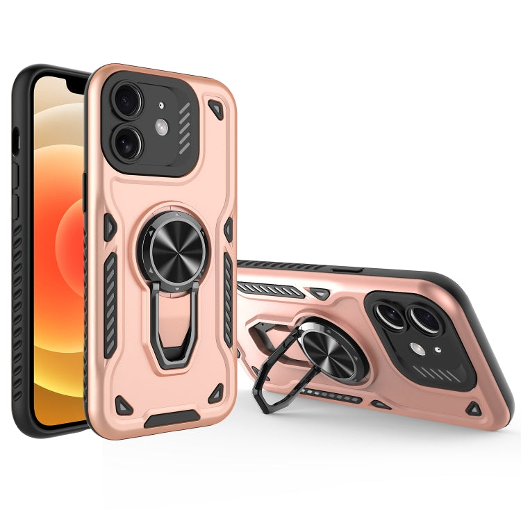 For iPhone 12 Metal Rotating Bracket TPU + PC Magnetic Phone Case