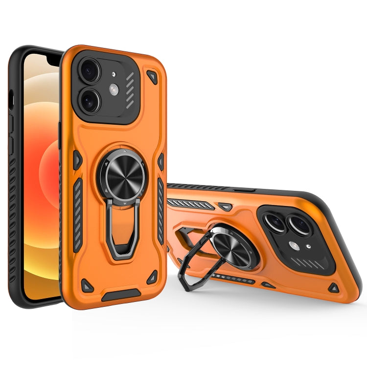 For iPhone 12 Metal Rotating Bracket TPU + PC Magnetic Phone Case
