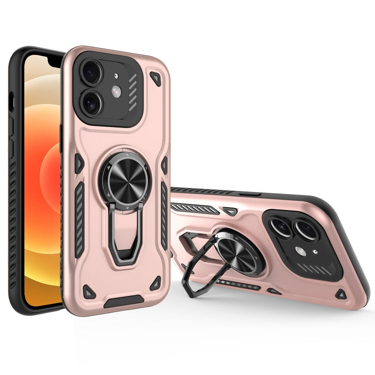 For iPhone 12 Metal Rotating Bracket TPU + PC Magnetic Phone Case