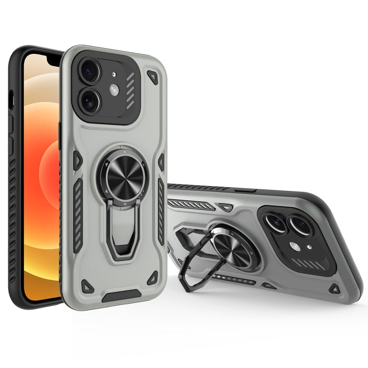 For iPhone 12 Metal Rotating Bracket TPU + PC Magnetic Phone Case