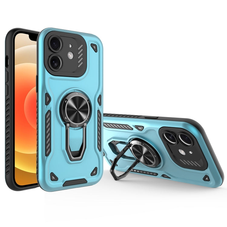 For iPhone 12 Metal Rotating Bracket TPU + PC Magnetic Phone Case