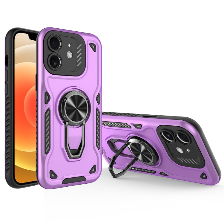 For iPhone 12 Metal Rotating Bracket TPU + PC Magnetic Phone Case