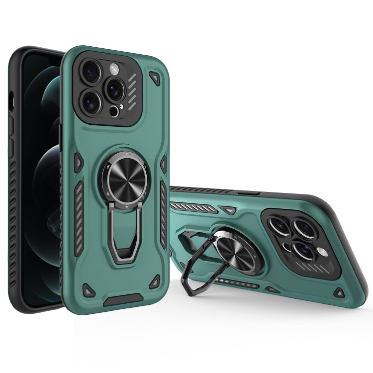 For iPhone 12 Pro Max Metal Rotating Bracket TPU + PC Magnetic Phone Case