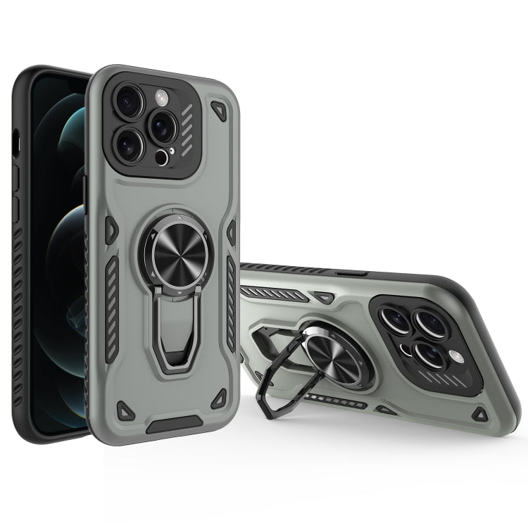 For iPhone 12 Pro Max Metal Rotating Bracket TPU + PC Magnetic Phone Case