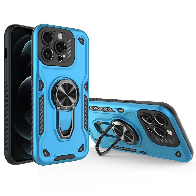 For iPhone 12 Pro Max Metal Rotating Bracket TPU + PC Magnetic Phone Case