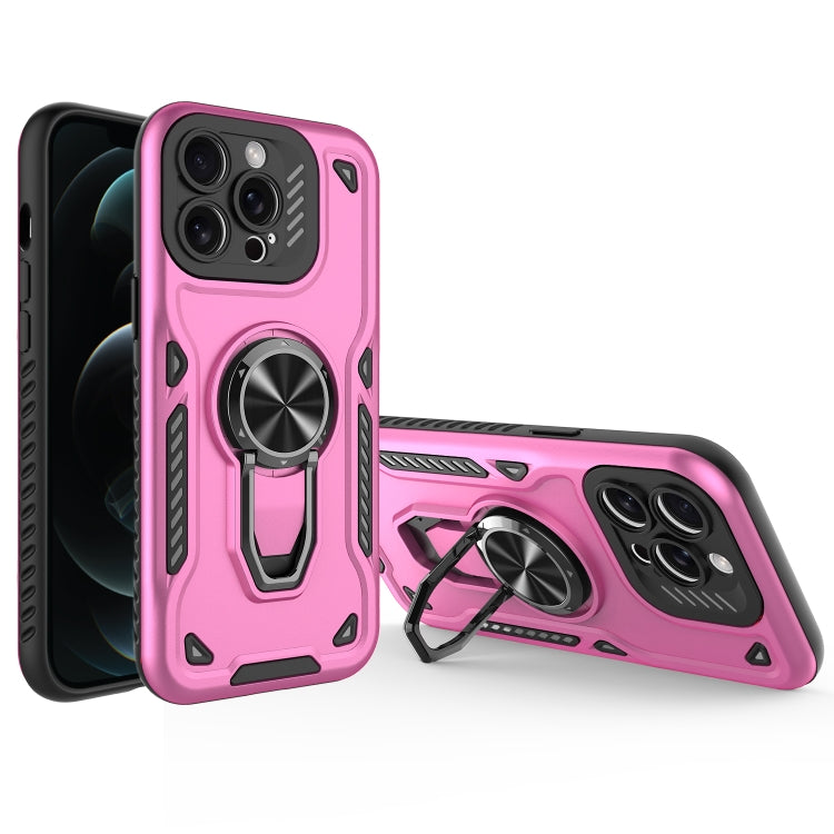 For iPhone 12 Pro Max Metal Rotating Bracket TPU + PC Magnetic Phone Case
