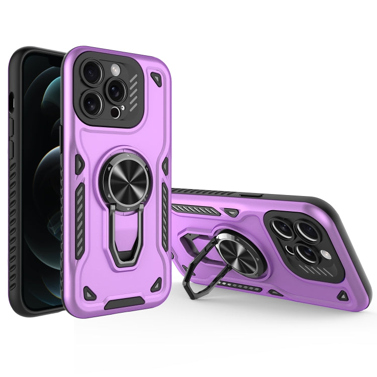 For iPhone 12 Pro Max Metal Rotating Bracket TPU + PC Magnetic Phone Case