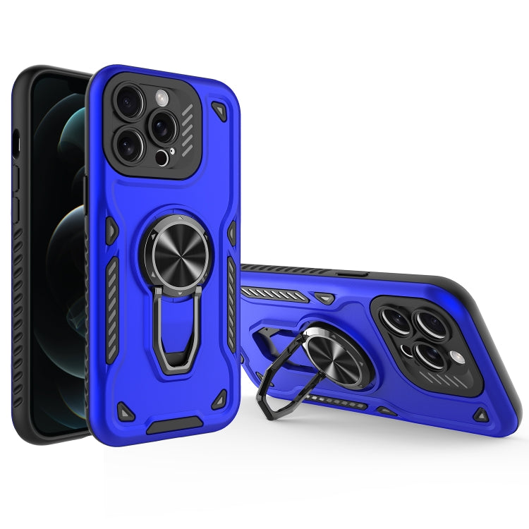 For iPhone 12 Pro Metal Rotating Bracket TPU + PC Magnetic Phone Case