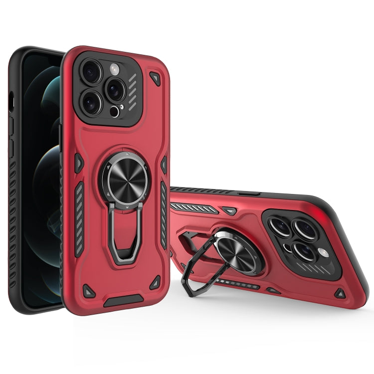 For iPhone 12 Pro Metal Rotating Bracket TPU + PC Magnetic Phone Case