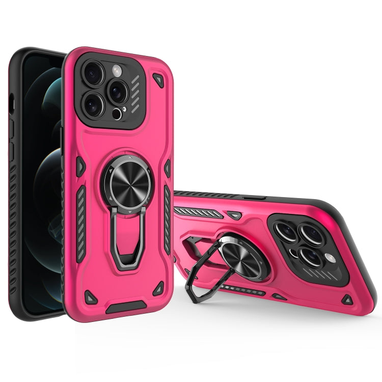 For iPhone 12 Pro Metal Rotating Bracket TPU + PC Magnetic Phone Case