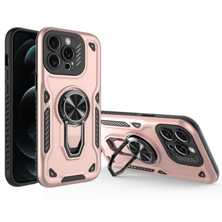 For iPhone 12 Pro Metal Rotating Bracket TPU + PC Magnetic Phone Case