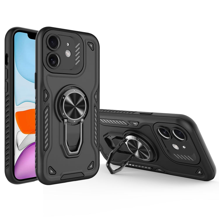 For iPhone 11 Metal Rotating Bracket TPU + PC Magnetic Phone Case